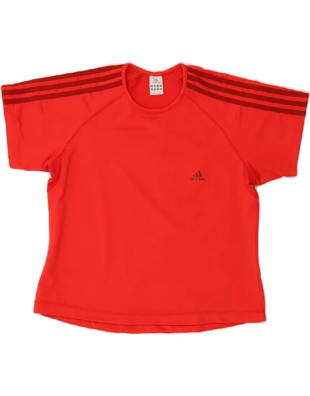 Windbreaker fashion ADIDAS Womens T-Shirt Top UK 20 2XL Red Polyester