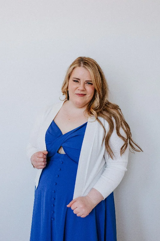 Classic Retro LIGHTWEIGHT SHORT CARDIGAN IN IVORY
