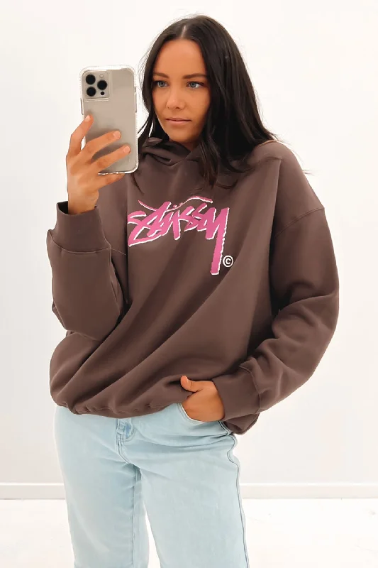 Hip-hop Style Shadow Stock Oversized Hood Chocolate