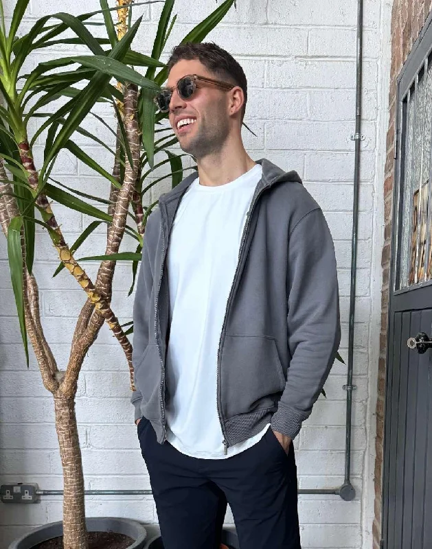 Innovative Design The Oversized Zip Hoodie in Slate Grey