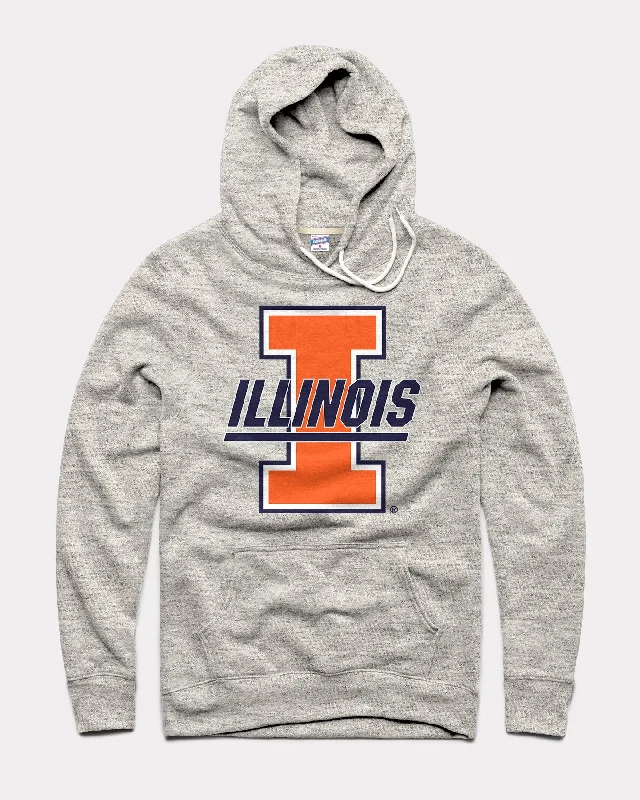 High-end atmosphere Illinois Block "I" Athletic Grey Hoodie