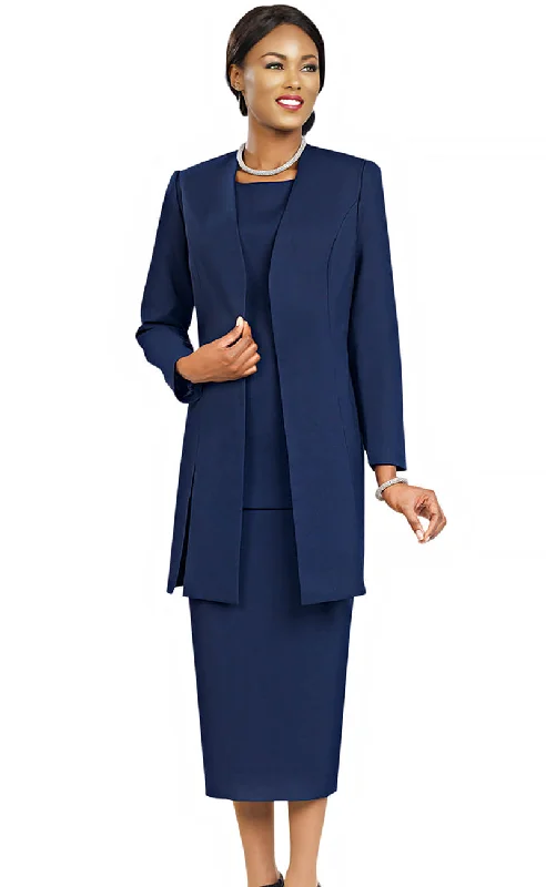 Mid-length Style Ben Marc Usher Suit 2296C-Navy