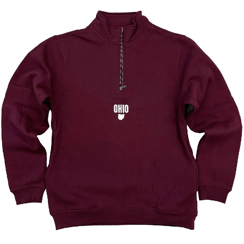 Street Letter Style Ohio Maroon Quarter Zip