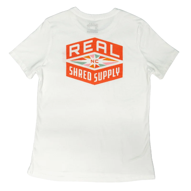 Sports Casual Style REAL Wmn's Shred Supply Tee-White
