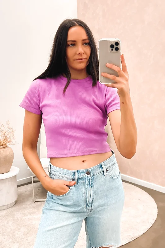Short skirt design Harlem Rib Tee Plum