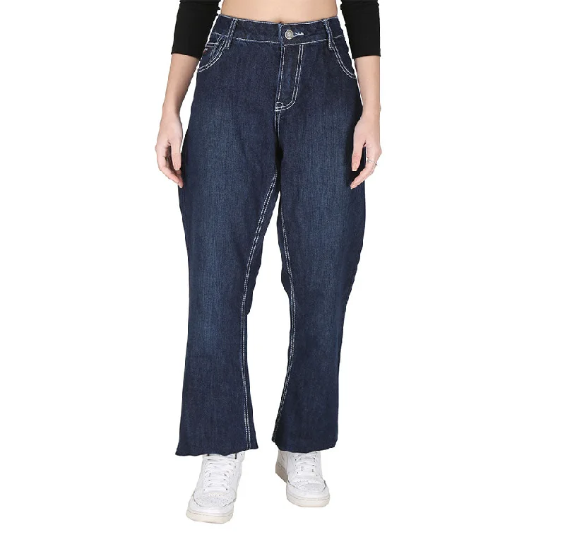 Knitted Design Forge Fr Women's Dark Blue Jeans