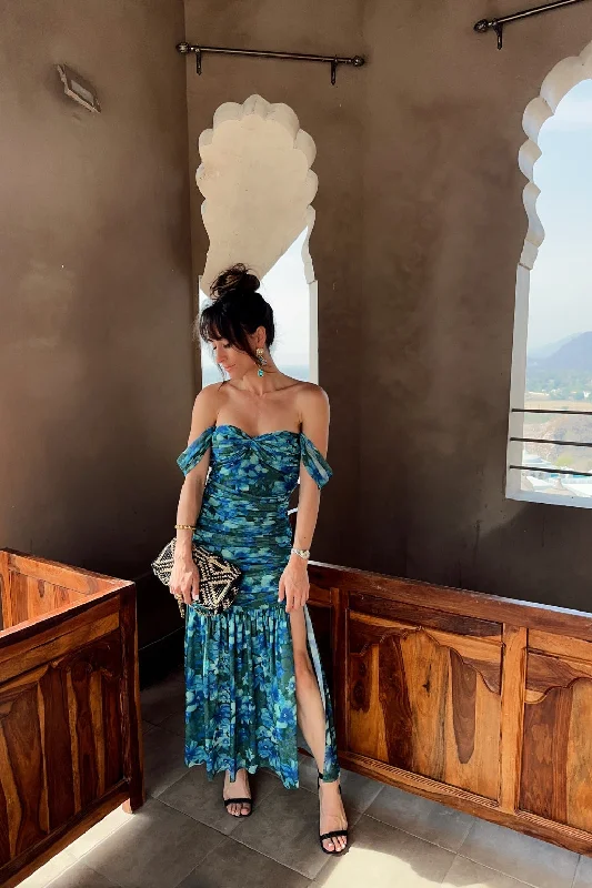 Single item design Aruba Floral Mesh Maxi Dress