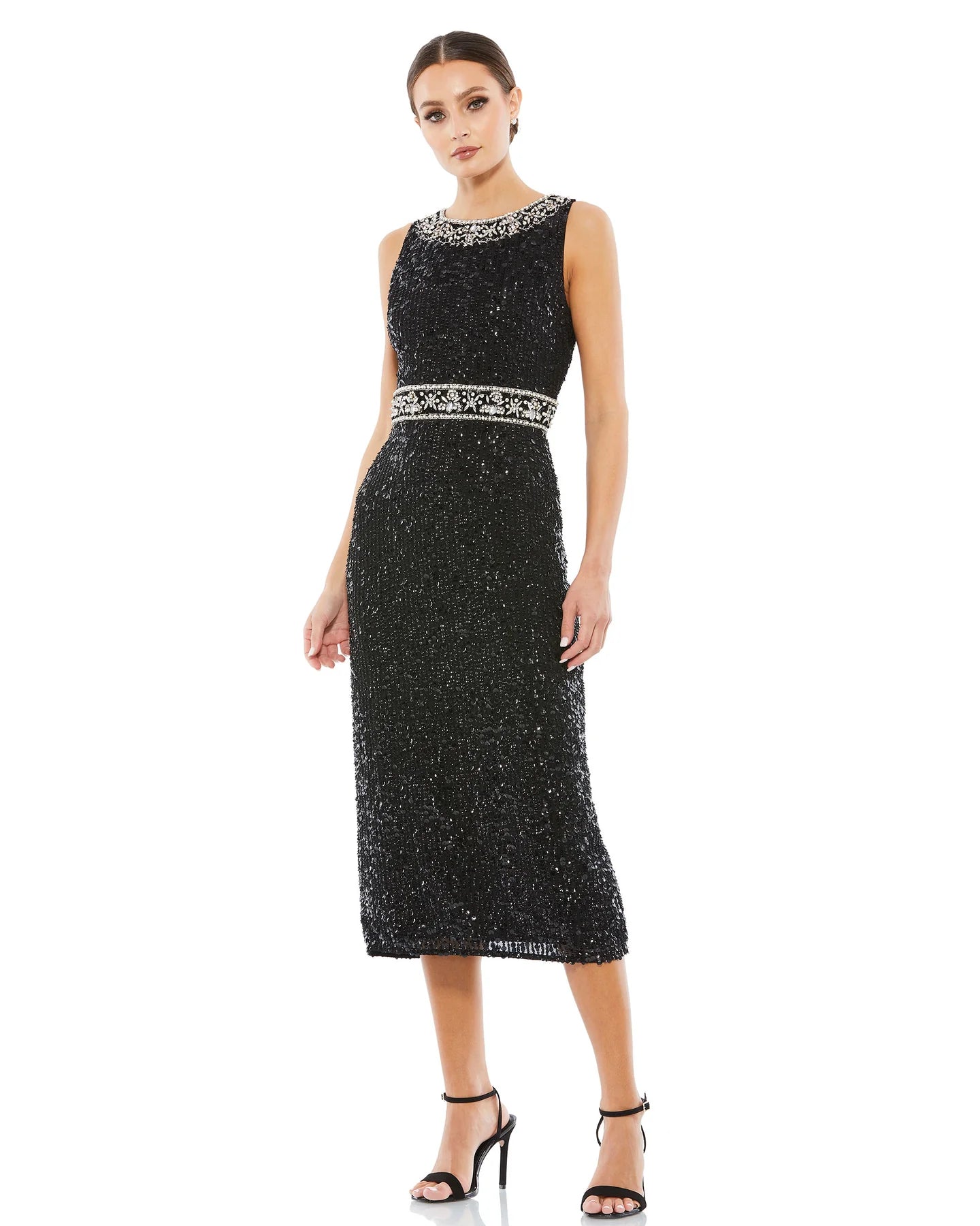 Luxury and fashionable Mac Duggal - 10739 Sequin Jewel Neck Sheath Dress
