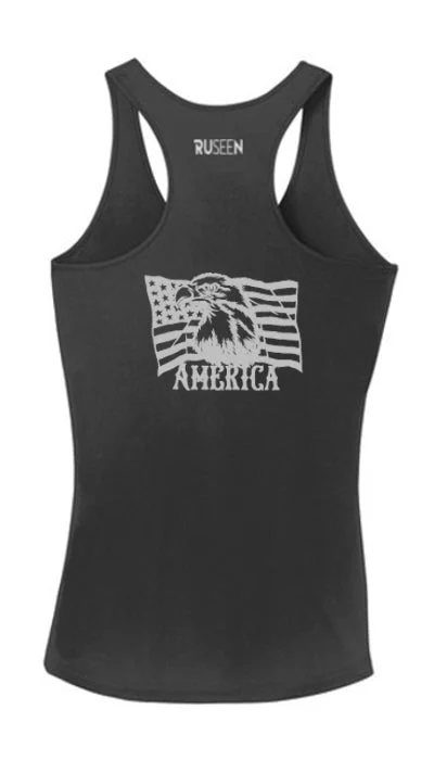 Single-shoulder Neck Design Women's Reflective Tank Top - America