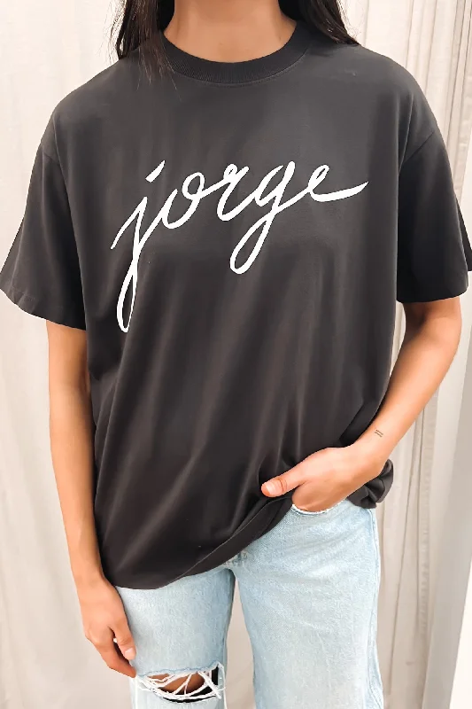 Elegant And Lazy Jorge Script Tee Washed Black