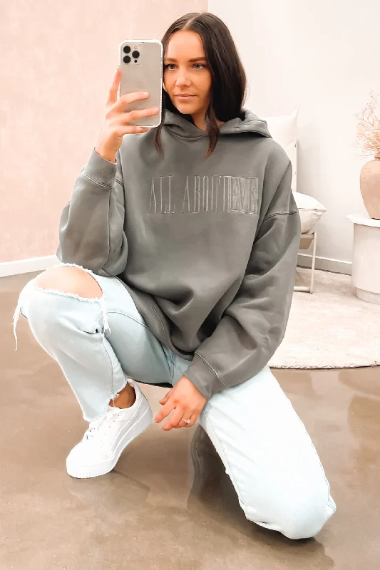 Street Casual Style Old Favourite Hoody Charcoal