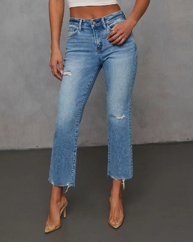 Multi-functional style Lara Crop Frayed Hem Jeans