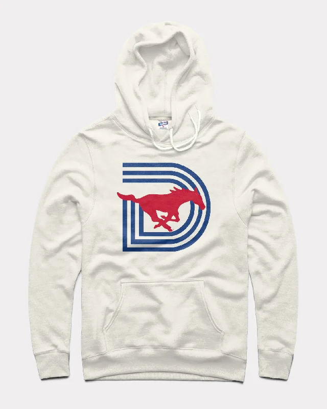Sports And Leisure SMU Mustangs Monogram D Vintage White Hoodie