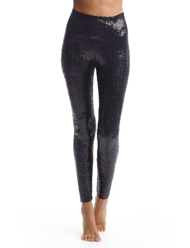 Energetic Sequin Leggings In Black