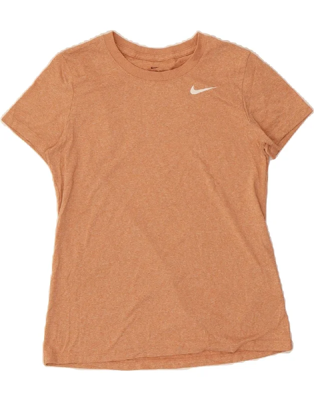 Street Sports Shoes ADIDAS Womens Dri Fit T-Shirt Top UK 10 Small Orange Polyester