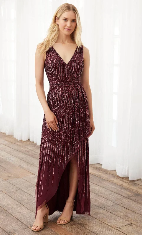 Independent design Adrianna Papell Platinum 40391 - V Neck Sequined Dress
