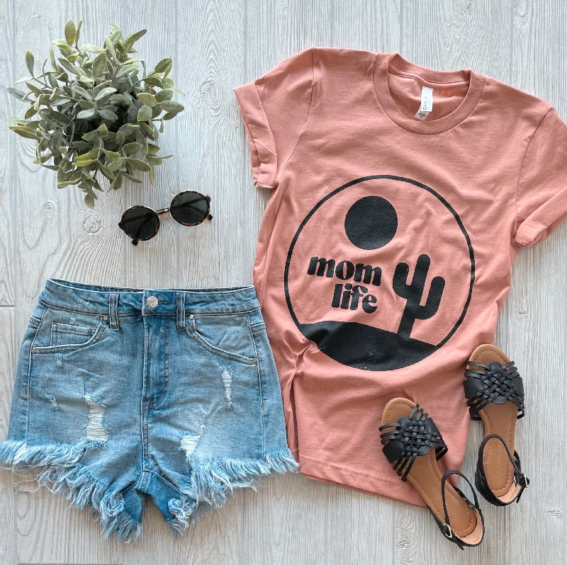 Comfortable and simple Cactus Mom Life • Terracotta Tee