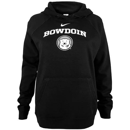 Sports Zipper Style Women's Black Bowdoin & Medallion Varsity Fleece Hood from Nike