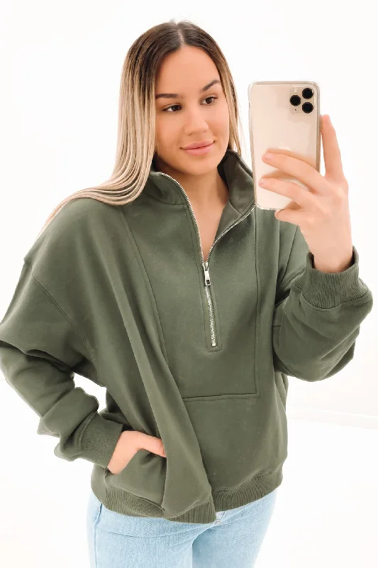 Sports Tights Nude Active Quarter Zip Sweat Willow