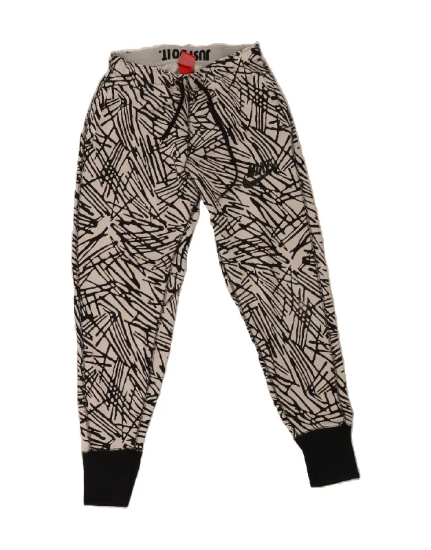 Leisure Travel NIKE Womens Abstract Pattern Tracksuit Trousers Joggers UK 10 Small White Leisure Travel NIKE Womens Abstract Pattern Tracksuit Trousers Joggers UK 10 Small White
