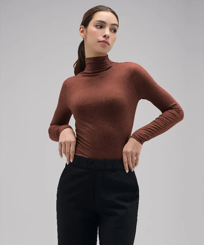 Trendy and versatile Women's Merino Mock Neck Top