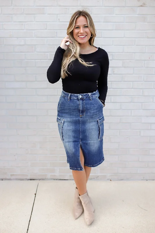 Energetic Always Be There Cargo Denim Skirt