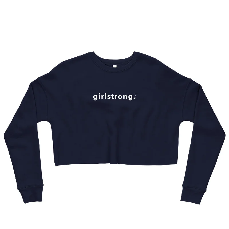 Stand-up collar design EVERYDAY GIRLSTRONG FLEECE CROPPED SWEATSHIRT NAVY