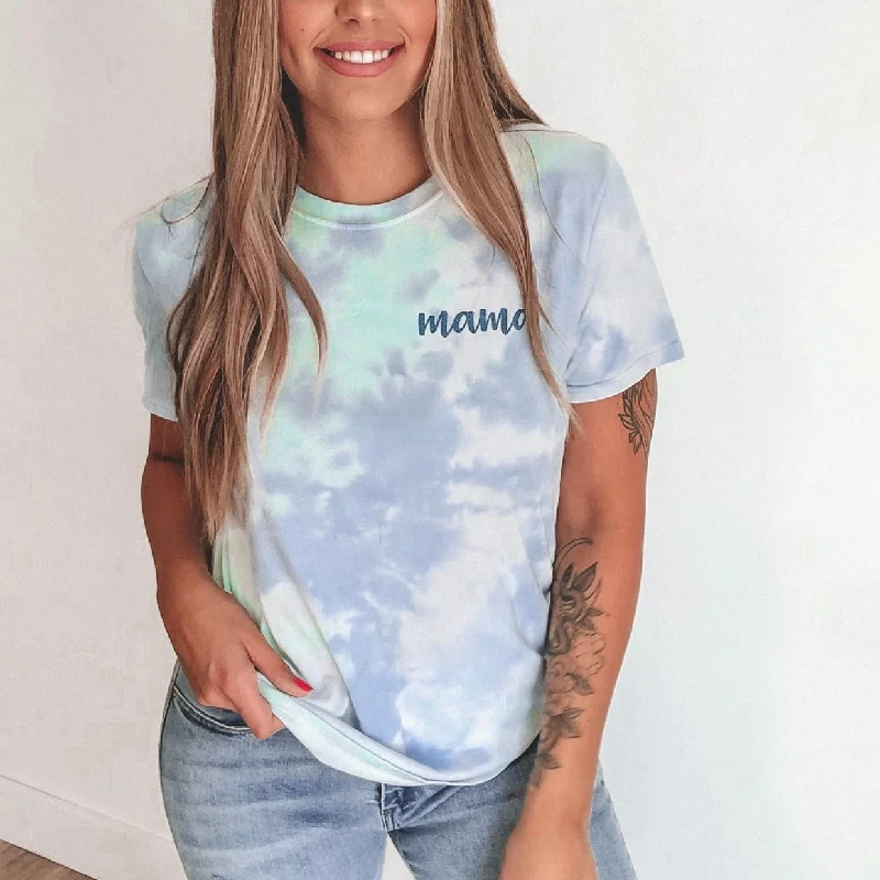 Comfortable And Simple Mama Script • Green Tie-Dye