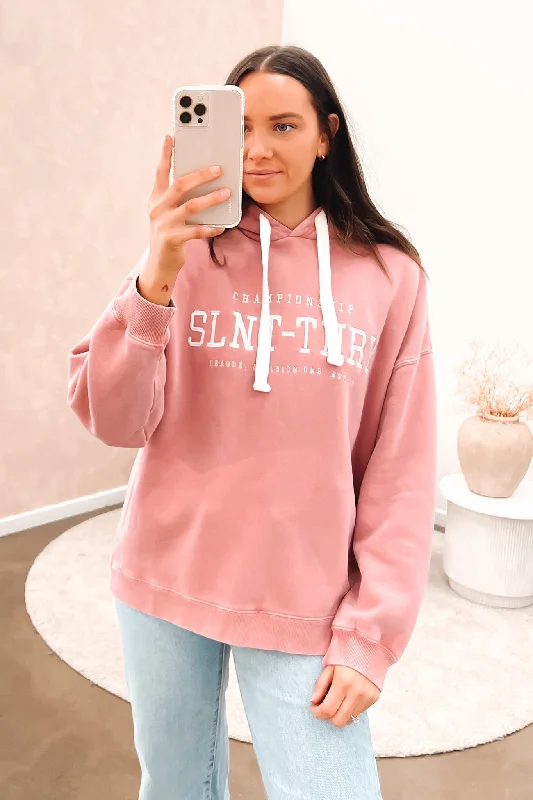Retro Design Varsity Hoody Rose