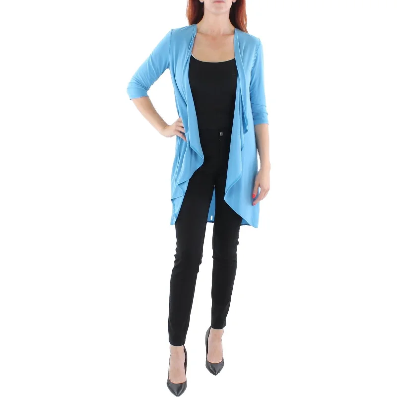 Printed pattern R&M Richards Womens Petites Knit Drapey Duster Blazer