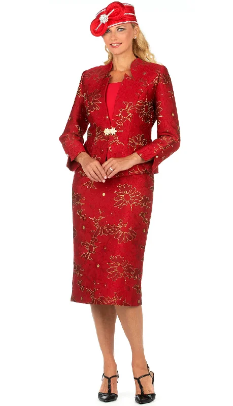 Cool Style Giovanna Church Suit G1172-Red