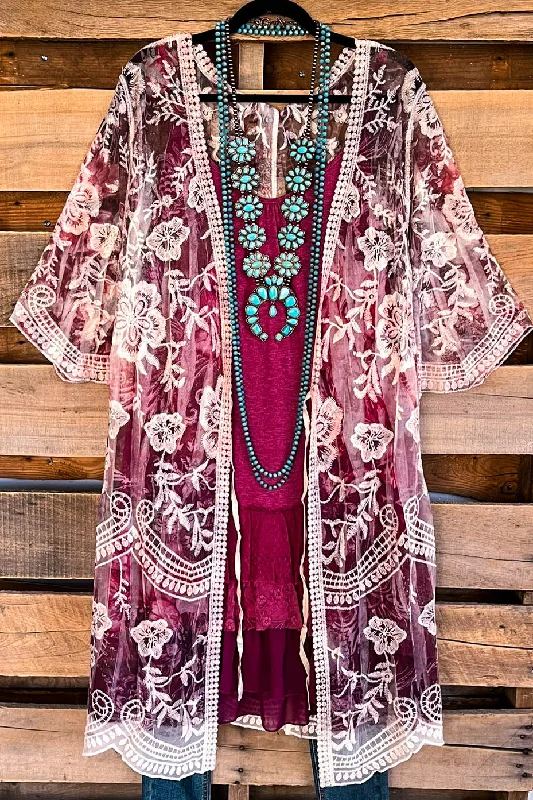 Sweet breath AHB EXCLUSIVE: More Than Just a Friend Lace Kimono - Plum