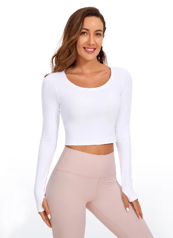 Fun and cute Butterluxe Cropped Long Sleeve Scoop Neck
