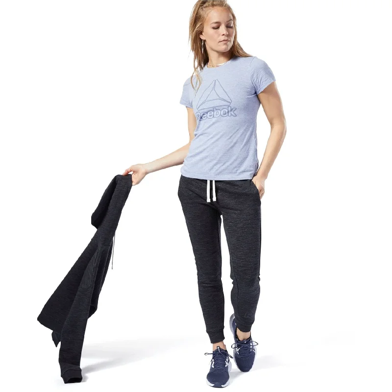 Sports Functional Style Reebok Womens Marble Athletic Sweatpants, Black, Small
