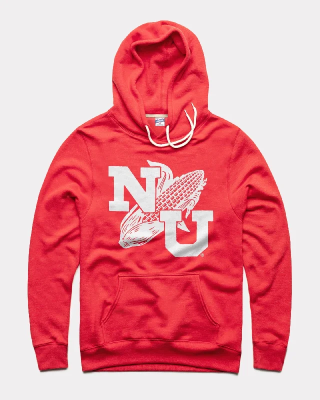 Boutique style Nebraska NU Monogram Red Hoodie