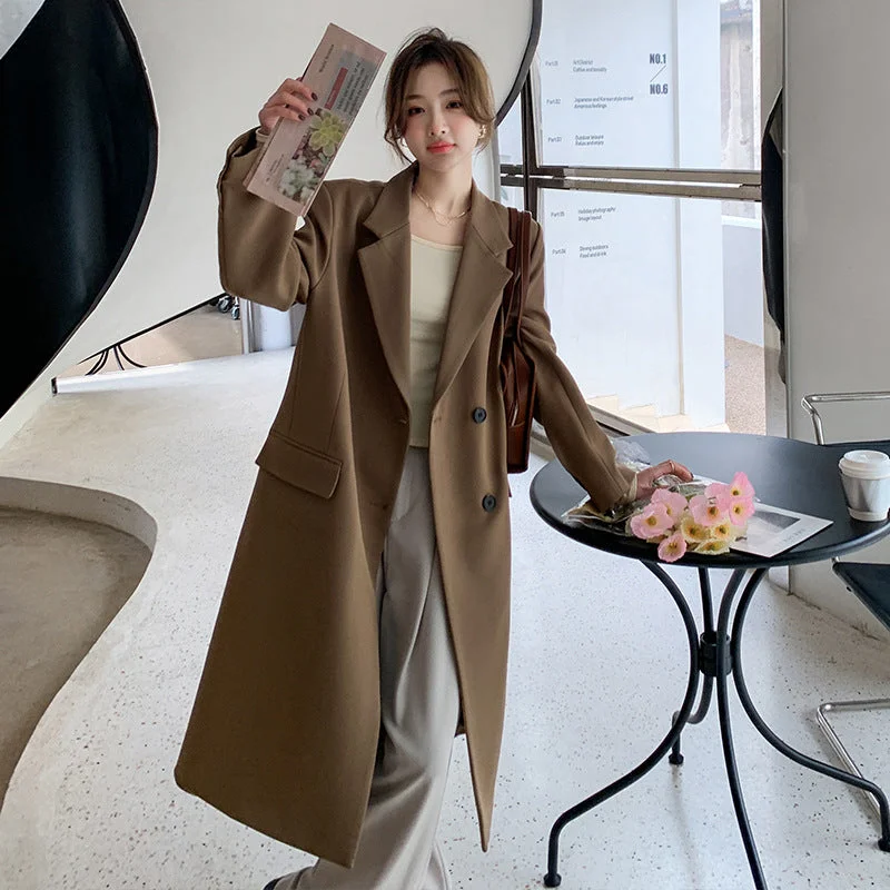 Street Personality Style Fashion Spring Long Blazer Coats for Women