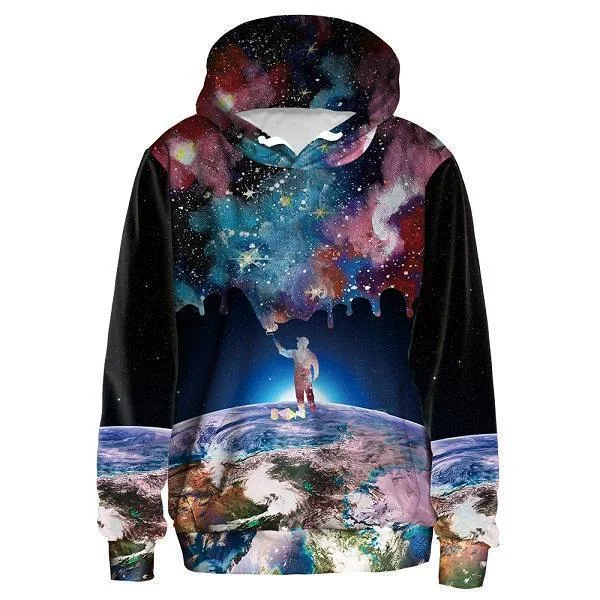 Retro Woolen Jacket 3D Hoodie Galaxy Space Hip Hop Hoodie UNISEX
