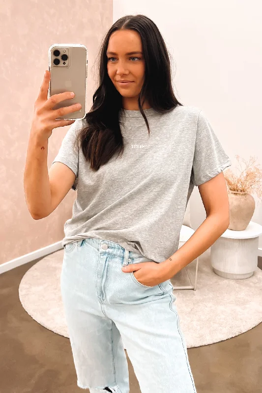 Elegant And Lazy Minimal Thrills Relaxed Tee Grey Marle