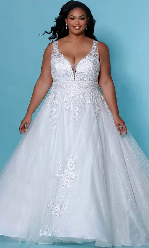 Black And White Style Sydney's Closet Bridal - SC5255 Embroidered A-Line Bridal Gown