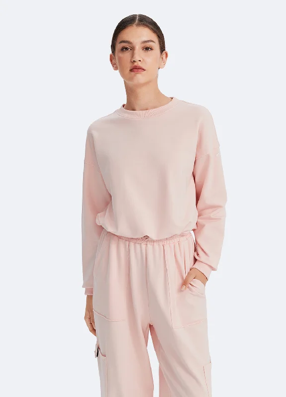 Printed pattern Cropped Sweatshirt with Drawstring