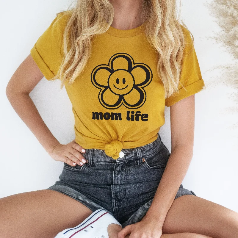 Mid-length Style Happy Flower • Mustard Tee