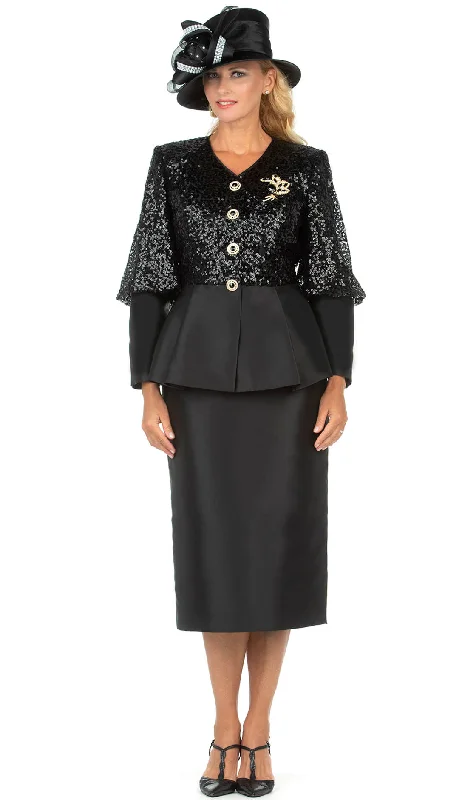 Street Show-off Style Giovanna Church Suit G1171-Black