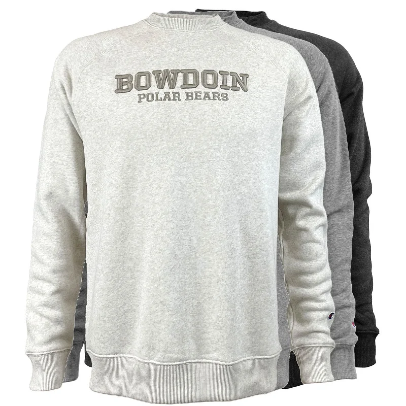 Warm and substantial Bowdoin Polar Bears Triumph Raglan Crew from Champion