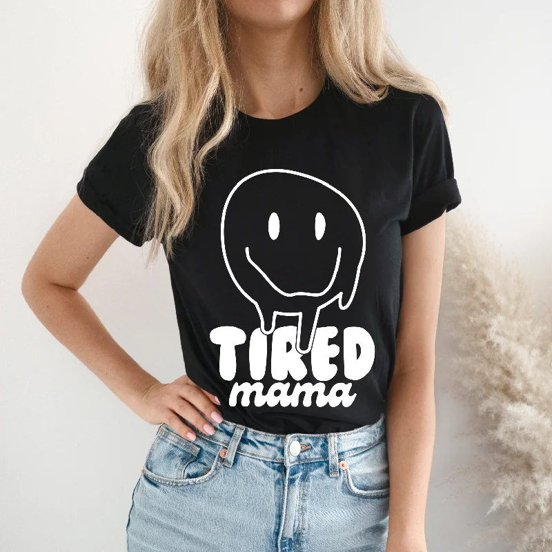 Classic Retro Tired Mama • Black Tee