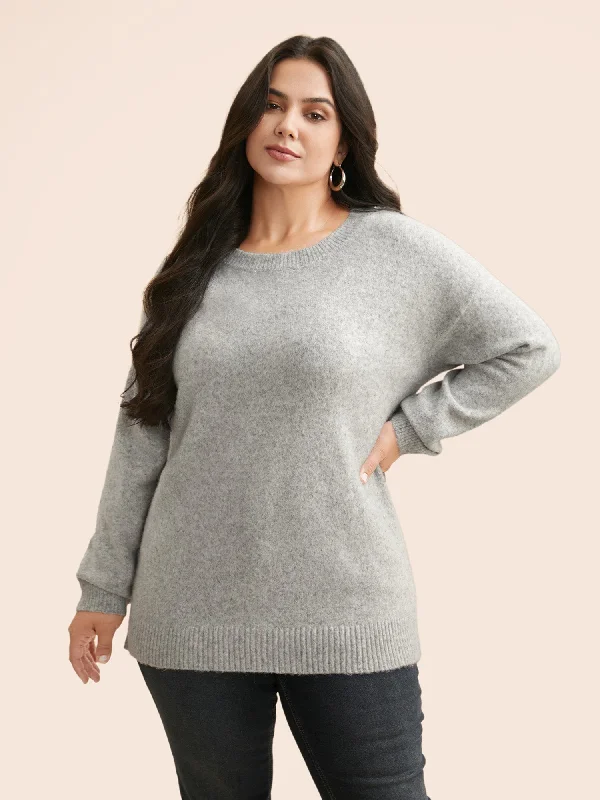 Retro Woolen Jacket Airy Cozy Drop Shoulder Wool Pullover