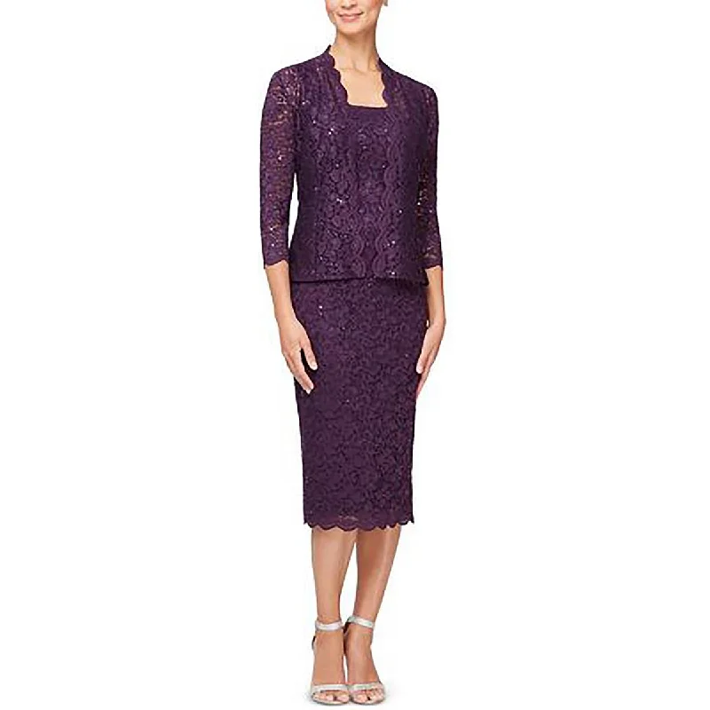 Street Casual Style SLNY Womens Lace Open Front Collarless Blazer