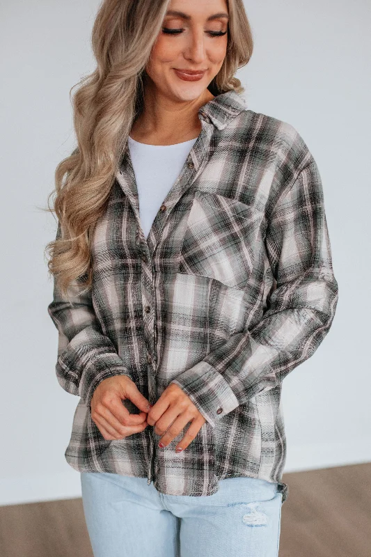 Sports Yoga Style Teegan Flannel Top