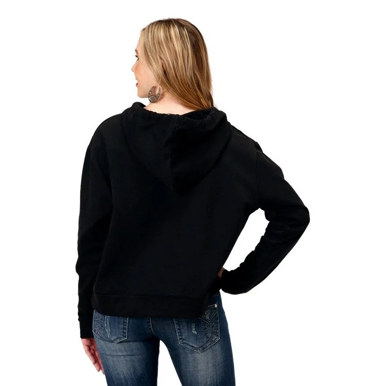 Unique prints Roper Western Sweatshirt Womens Hoodie Black 03-098-0514-0170 BL