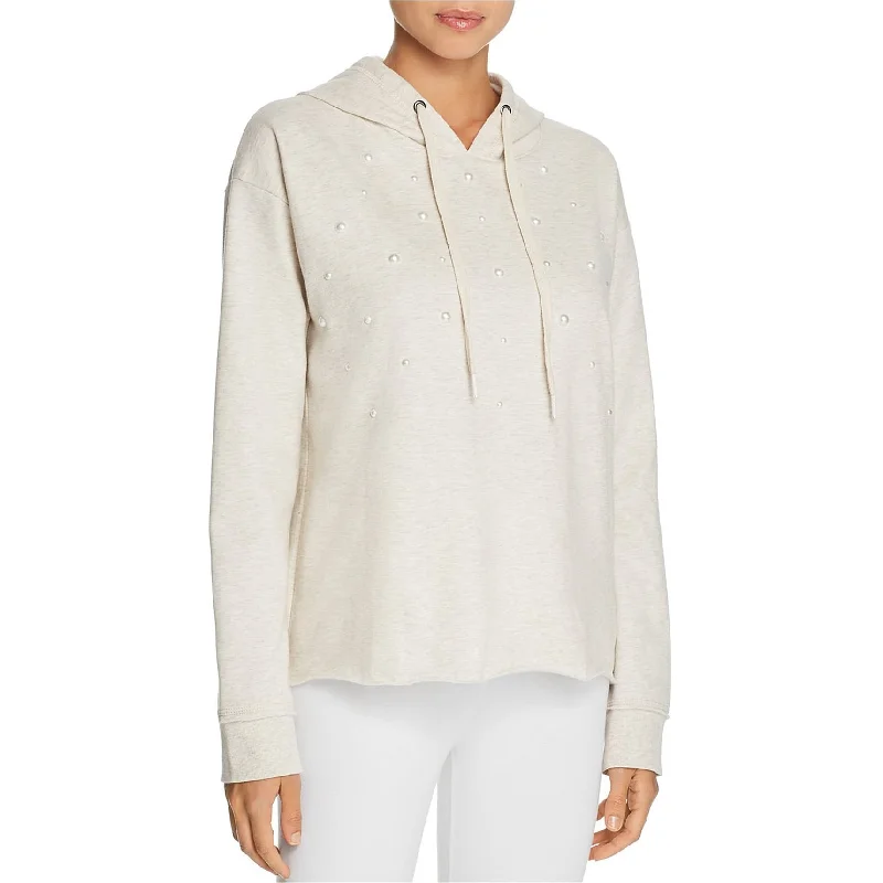 Sports Express P.J. Salvage Womens Imitation Pearl Hoodie Sweatshirt, Beige, Small