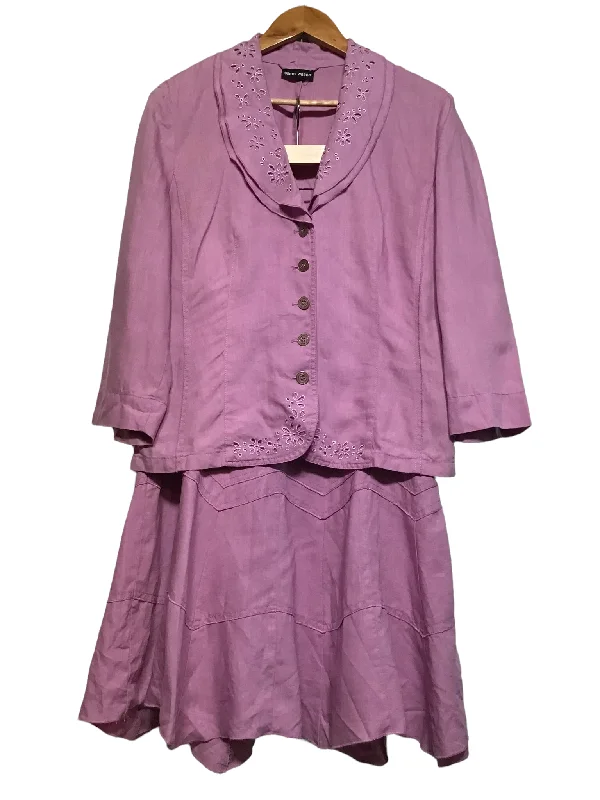 Street Casual Style Lilac Linen Two Piece Set (Size L)